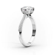 Knife Shank Round Cut Moissanite Engagement Ring