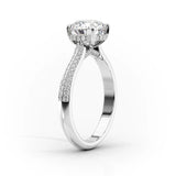 Knife Shank Oval Moissnaite Engagement Ring