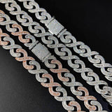 Infinity Link Round And Baguette Cut Moissnaite Cuban Chain