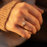 Hidden Halo Cushion Cut VVS1 Moissanite Promise Ring