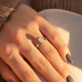 Hidden Halo Cushion Cut VVS1 Moissanite Promise Ring