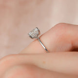Hidden Halo Princess Cut Moissanite Birthday Gift Ring For Her