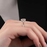 Hidden Halo Princess Cut Moissanite Birthday Gift Ring For Her