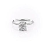 Cushion Cut Hidden Halo Moissanite Engagement Ring