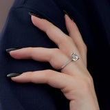 Cushion Cut Hidden Halo Moissanite Engagement Ring