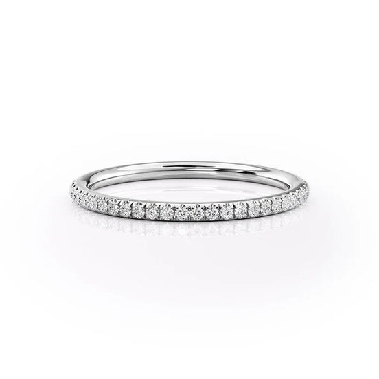 Colorless Moissnaite Round Brilliant Cut Half Eternity Wedding Band