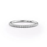 Colorless Moissnaite Round Brilliant Cut Half Eternity Wedding Band
