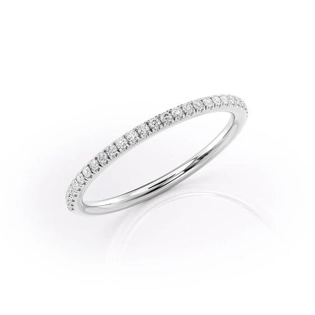 Colorless Moissnaite Round Brilliant Cut Half Eternity Wedding Band
