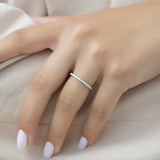 Colorless Moissnaite Round Brilliant Cut Half Eternity Wedding Band