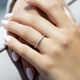 Colorless Moissnaite Round Brilliant Cut Half Eternity Wedding Band