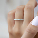 Colorless Moissnaite Round Brilliant Cut Half Eternity Wedding Band