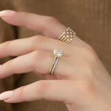 Colorless Moissnaite Round Brilliant Cut Half Eternity Wedding Band