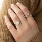 Colorless Moissnaite Round Brilliant Cut Half Eternity Wedding Band