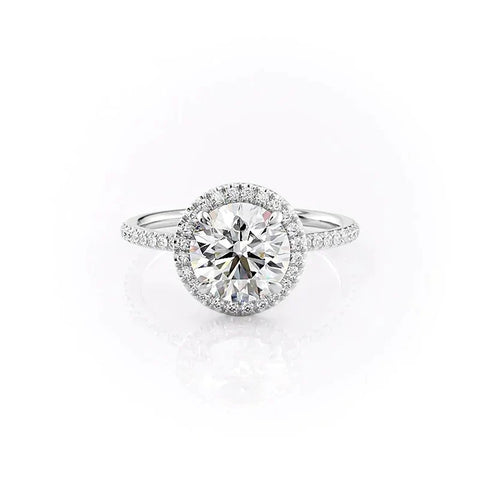 VVS1 Moissanite Round Cut Halo Engagement Ring