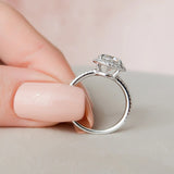 VVS1 Moissanite Round Cut Halo Engagement Ring