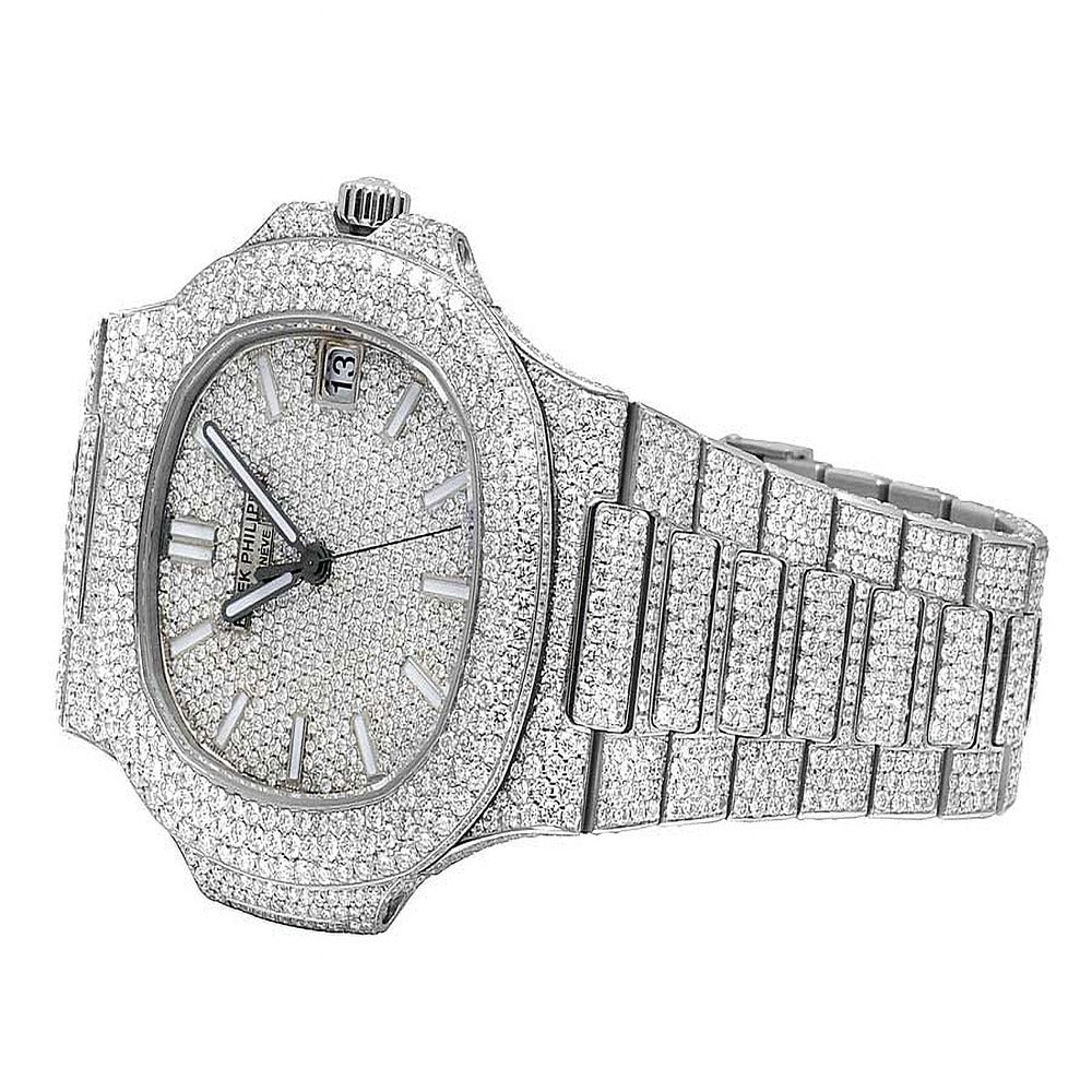 Iced Out Moissanite Full White Hip Hop Watch