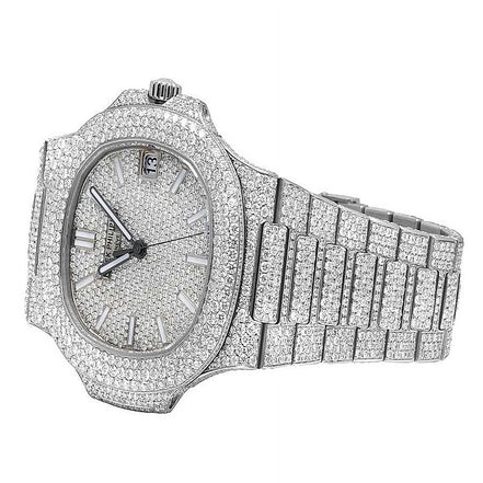 Iced Out Moissanite Full White Hip Hop Watch