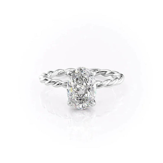 Oval Cut Moissanite Hidden Halo Unique Proposal Ring For Women