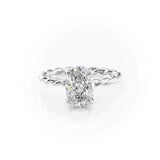Oval Cut Moissanite Hidden Halo Unique Proposal Ring For Women