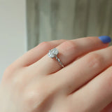 Oval Cut Moissanite Hidden Halo Unique Proposal Ring For Women
