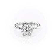 Moissanite Round Cut Twisted Shank Wedding Ring