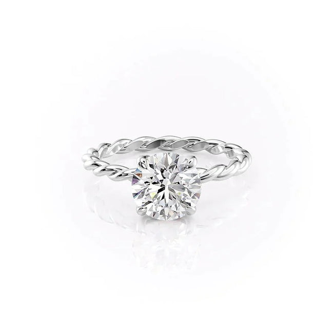 Moissanite Round Cut Twisted Shank Wedding Ring