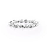 925 Sterling Silver Twisted Round Cut Moissanite Wedding Band