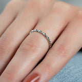 925 Sterling Silver Twisted Round Cut Moissanite Wedding Band