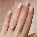 Vintage Style Oval Cut Moissanite Engagement Ring