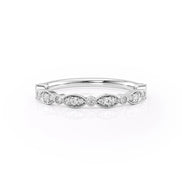 VVS1 Moissanite Diamond Round Cut Art Deco Wedding Band