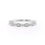 VVS1 Moissanite Diamond Round Cut Art Deco Wedding Band