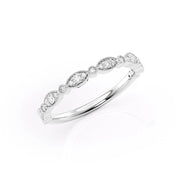 VVS1 Moissanite Diamond Round Cut Art Deco Wedding Band