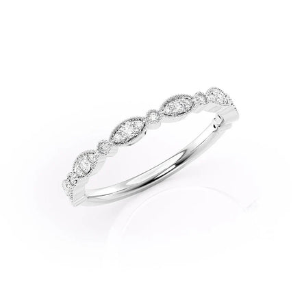 VVS1 Moissanite Diamond Round Cut Art Deco Wedding Band