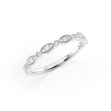 VVS1 Moissanite Diamond Round Cut Art Deco Wedding Band