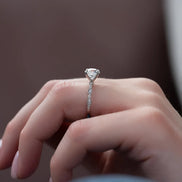 Round Cut Moissanite Side Accent Diamond Ring