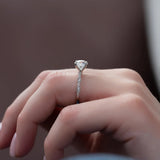 Round Cut Moissanite Side Accent Diamond Ring