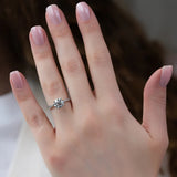 Round Cut Moissanite Side Accent Diamond Ring