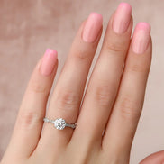 Round Cut Moissanite Side Accent Diamond Ring