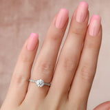 Round Cut Moissanite Side Accent Diamond Ring