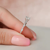 Round Cut Moissanite Side Accent Diamond Ring