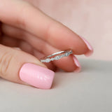 VVS1 Moissanite Diamond Round Cut Art Deco Wedding Band