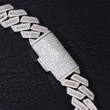 Round & Baguette Moissanite Diamond Cuban
