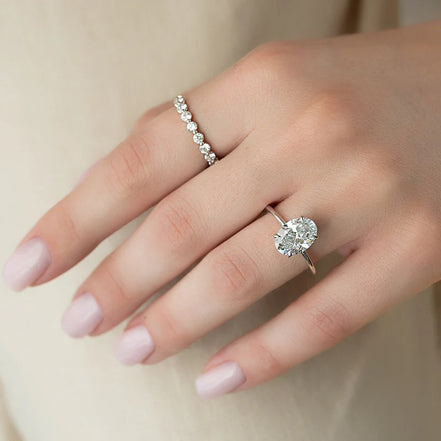Full Eternity Round Cut Moissanite Wedding Proposal Band