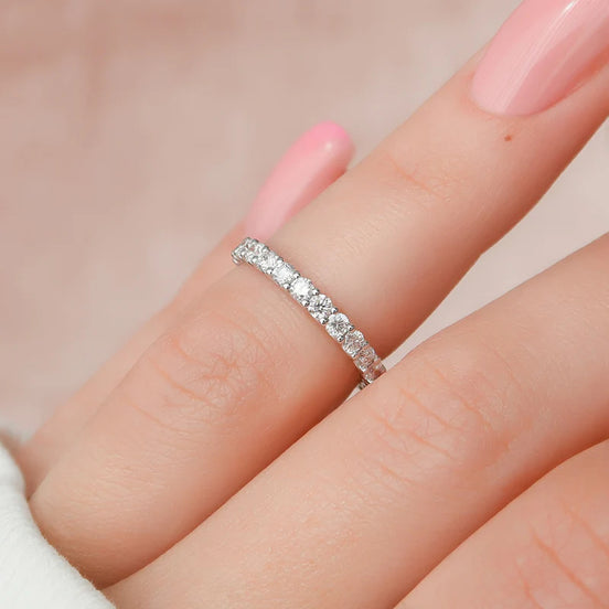 Round Cut Moissanite Full Eternity Band