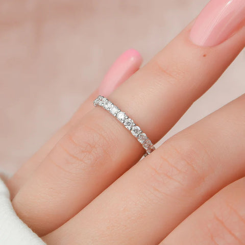 Round Cut Moissanite Full Eternity Band