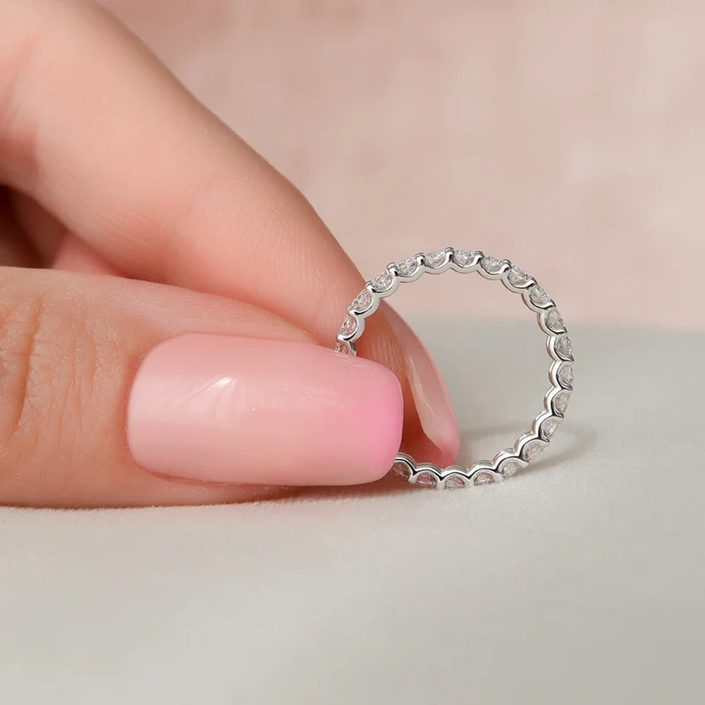 Round Cut Moissanite Full Eternity Band