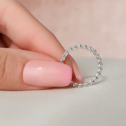 Round Cut Moissanite Full Eternity Band