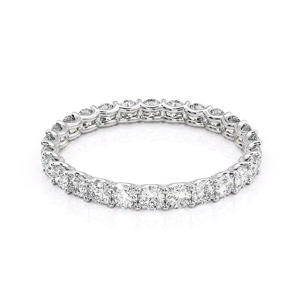 Round Cut Moissanite Full Eternity Band