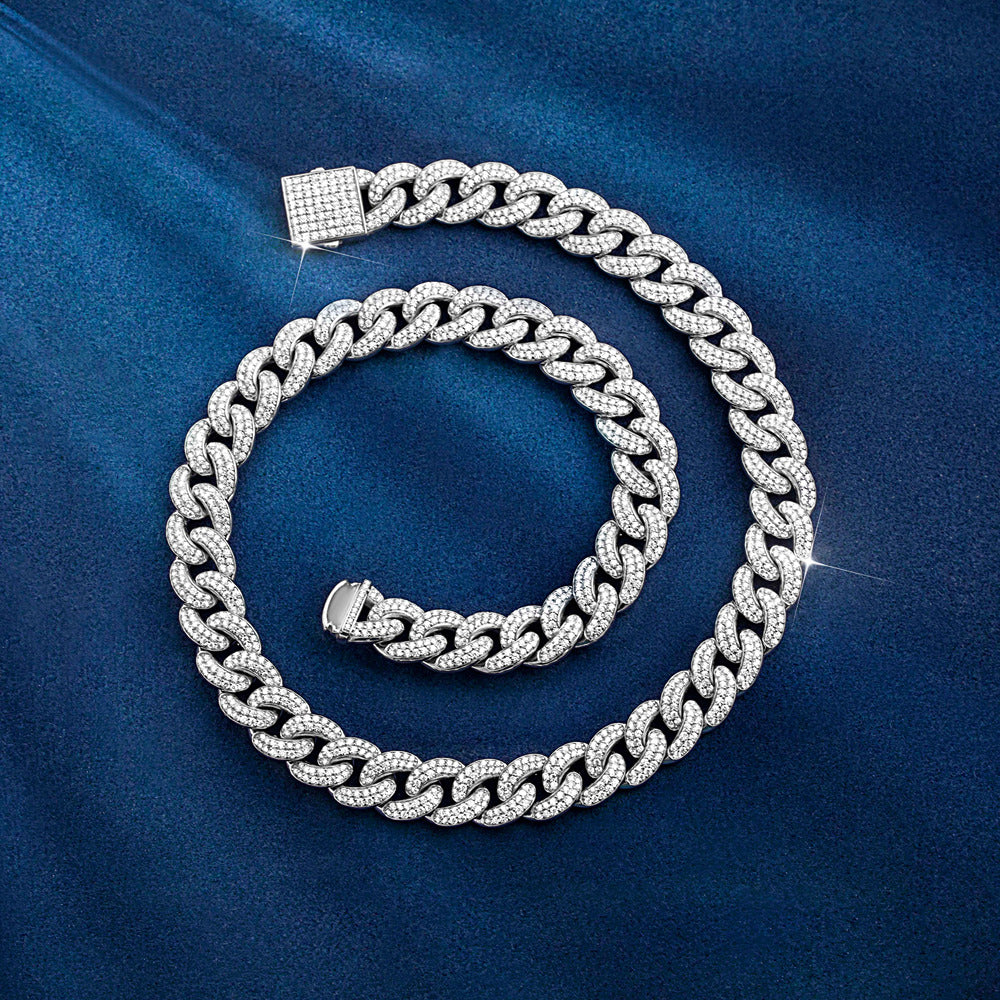 Lab Created Moissanite Luxury Cuban Chain For Men's