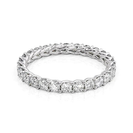 Moissanite Round Cut Eternity Wedding Band For Women